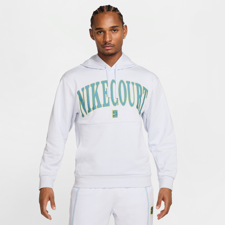 Nike Men's Court Heritage Dri-FIT Fleece Tennis Hoodie in Grey | FQ2093-085