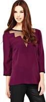 Thumbnail for your product : Love Label Three-Quarter Sleeve Mesh Blouse