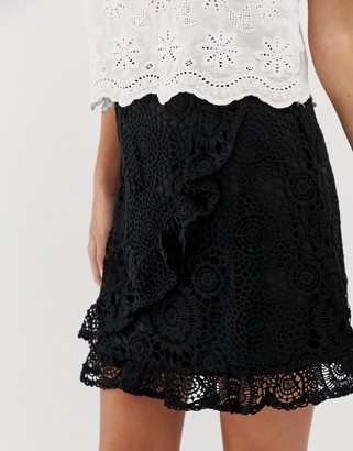ebonie n ivory Wrap Skirt In Crochet Co-Ord