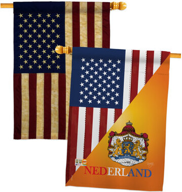 Breeze Decor Friendship Impressions Decorative 2-Sided Polyester 40 x 28 in. 2 Piece House Flag Set