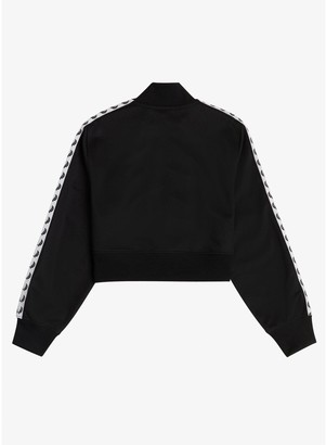 Fred Perry Boxy Taped Crop Track Jacket Black