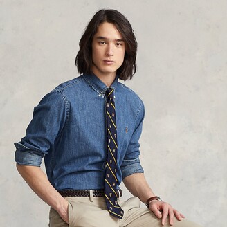 polo denim button down