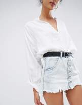Thumbnail for your product : Glamorous bleach wash denim skirt
