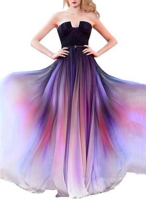 Onlinedress Women's Color Chiffon Evening Party Dresses Long Prom Gown US