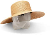 Thumbnail for your product : CLYDE Cotton Gauze-trimmed Straw Sunhat