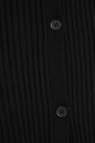 Thumbnail for your product : DKNY Ribbed Silk, Wool And Cashmere-blend Cardigan - Black