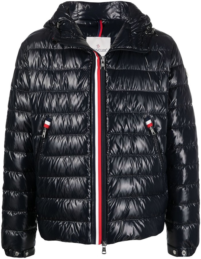 Moncler Wet-Look Padded Logo Patch Jacket - ShopStyle