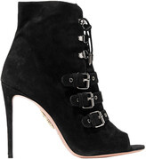 Thumbnail for your product : Aquazzura + Claudia Schiffer Vendome Buckled Suede Ankle Boots