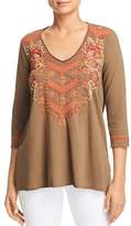 Thumbnail for your product : Johnny Was Elim Embroidered Draped Top