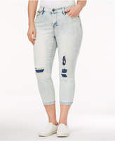 Thumbnail for your product : Rampage Trendy Plus Size Sophie Ripped Cabrini Wash Skinny Jeans
