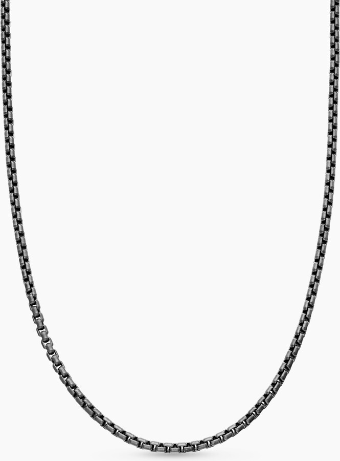 David Yurman Box Chain Necklace in Darkened Sterling Silver | Women's | Size 72 IN
