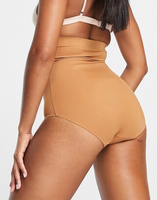 Bye Bra invisible high waist shaping briefs in light brown