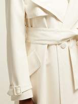 Thumbnail for your product : Sara Battaglia Double Breasted Faux Leather Trench Coat - Womens - Ivory
