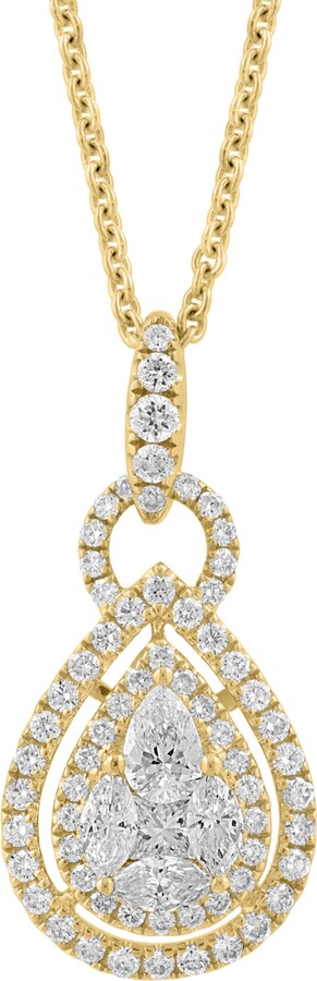 Effy Diamond Mixed Cut Teardrop Halo 18\