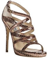 Thumbnail for your product : Jimmy Choo blush snakeskin 'Zero' sandals
