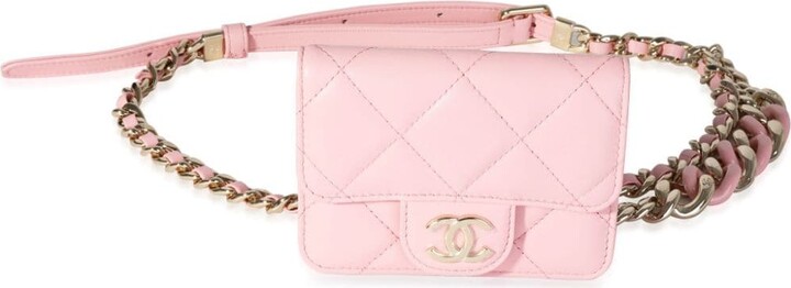 CHANEL, Bags, Chanel Dark Pink Quilted Caviar Melody Belt Bag