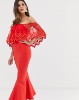 Thumbnail for your product : Forever U Forever U midi bandage dress with crochet lace detail in red
