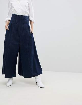 ASOS Design Wide Leg Jeans With Corset Waist Detail