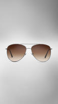 Thumbnail for your product : Burberry Check Arm Aviator Sunglasses