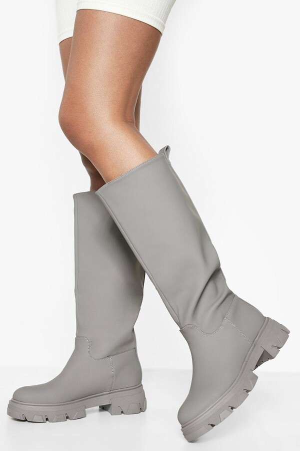 gray knee boots