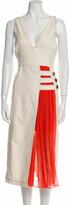 Colorblock Pattern Midi Length Dress 