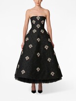 Thumbnail for your product : Carolina Herrera Crystal-Embellished Brocade-Effect Gown