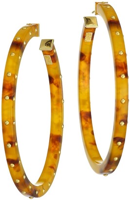 Gas Bijoux Helios 24K Goldplated & Acetate Studded Hoop Earrings