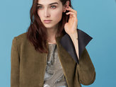 Thumbnail for your product : Diane von Furstenberg Suede Zip Front Fitted Jacket
