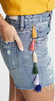 Thumbnail for your product : Blank High Rise Shorts with Tassels