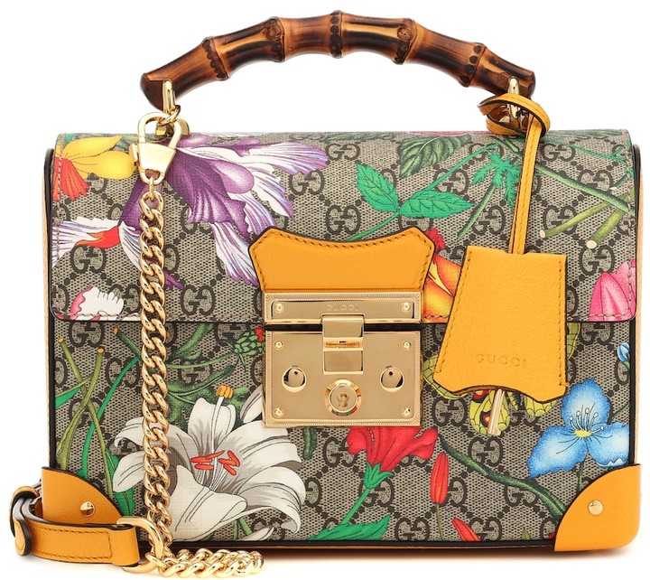 gucci padlock bamboo shoulder bag