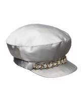 Thumbnail for your product : Eugenia Kim Marina Satin Newsboy Hat with Chain Detail