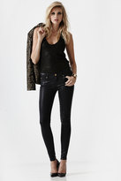 Thumbnail for your product : 7 For All Mankind The Skinny In High Shine Leather-Like Black