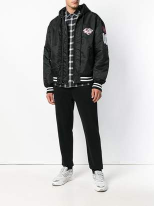 Alexander Wang athletic patch hooded bomber jacket