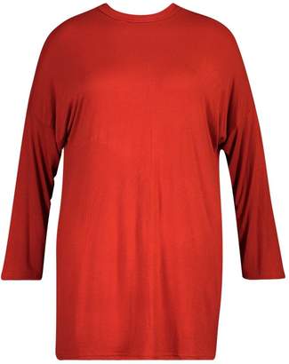 boohoo Plus High Neck Oversized T-Shirt Dress