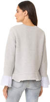 Thumbnail for your product : Clu Too Sweatshirt with Striped Ruffled Sleeves