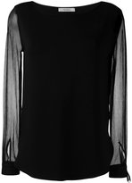 Max Mara - sheer sleeves blouse - women - Viscose/Spandex/Elasthanne/Soie/Lin - S