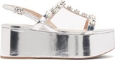 Thumbnail for your product : Miu Miu Crystal-embellished Leather Flatform Sandals