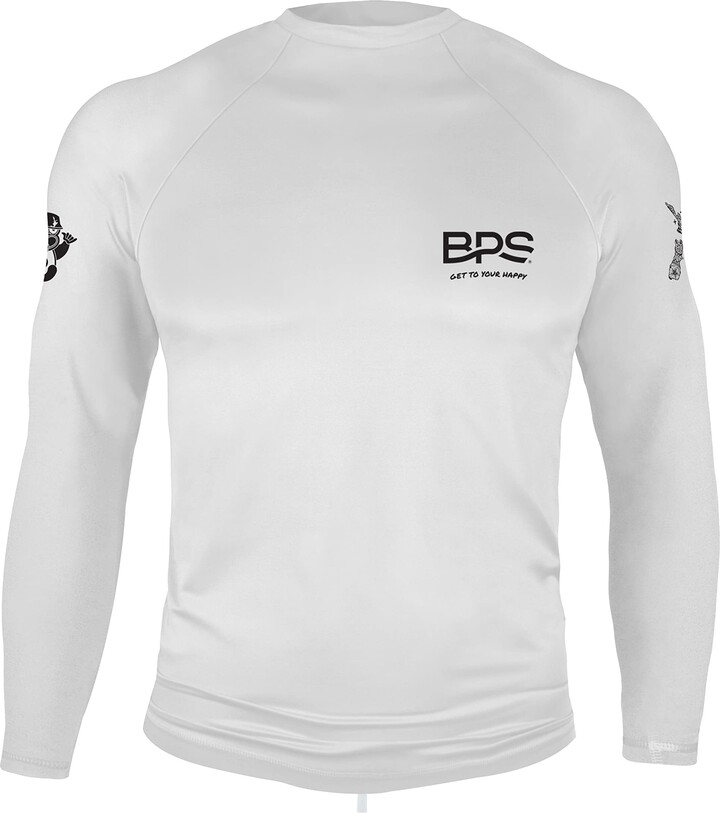 BPS New Zealand Men's Long Sleeve Swim Shirt/Rash Guard with Sun Protection