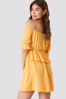 Thumbnail for your product : Debiflue X NA-KD Off Shoulder Frill Short Dress