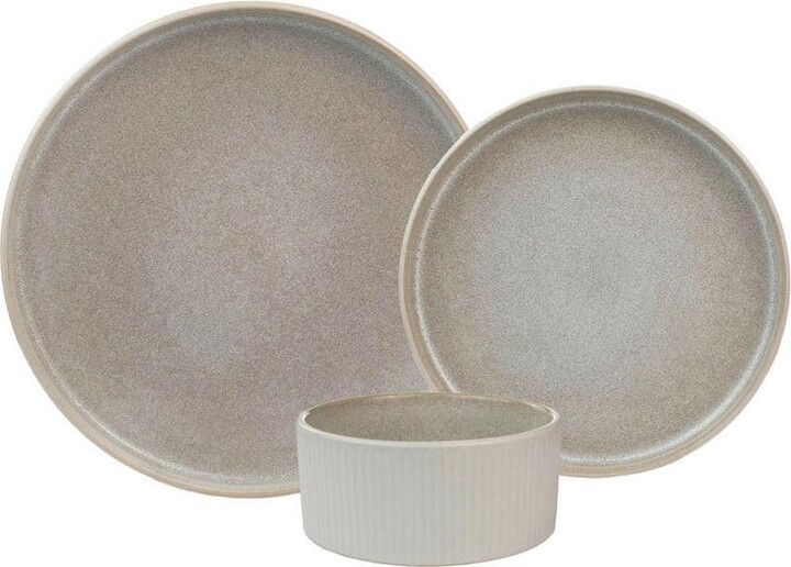 Sango Anderson Reactive Cream Stoneware 12-Pieces Set