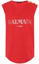 Balmain Sleeveless printed cotton top