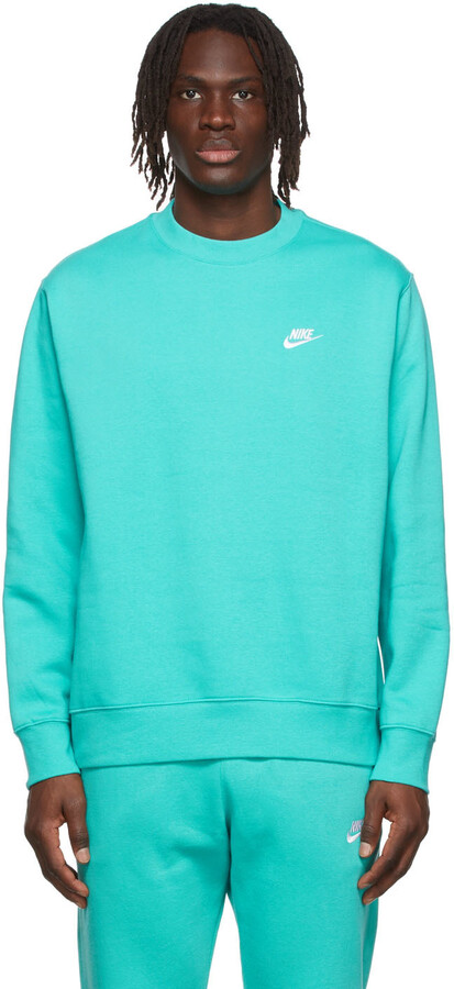 Nike Blue Cotton Sweatshirt - ShopStyle