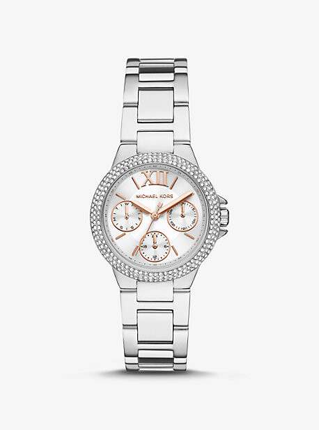 Michael Kors Mini Camille Pavé Silver-Tone Watch ShopStyle