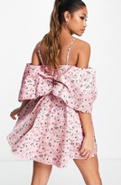 Thumbnail for your product : ASOS DESIGN EDITION Floral Cold-Shoulder Babydoll Minidress