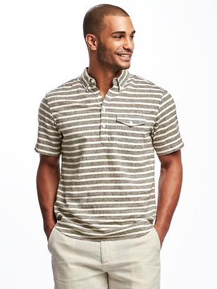 Old Navy Slim-Fit Linen-Blend Popover Shirt for Men