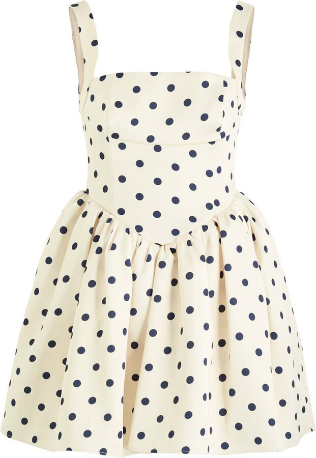 Self-Portrait Polka dot Satin Mini Dress
