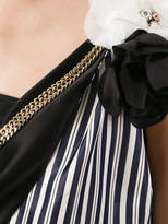 Thumbnail for your product : Lanvin striped floral brooch dress