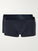 Thumbnail for your product : Sunspel Two-Pack Stretch-Cotton Boxer Briefs - Men - Blue - XXL