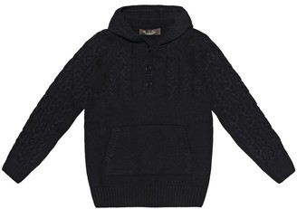 Loro Piana Kids Downy Cables cashmere hoodie