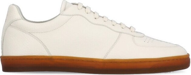 Brunello Cucinelli Suede-Trimmed Full-Grain Leather Sneakers - Men - White Sneakers - EU 40